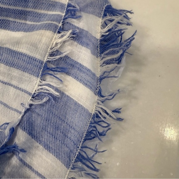 Vineyard Vines Women Shoulder Stripe Romper Gauze Cotton Blue White Size S - Picture 6 of 14